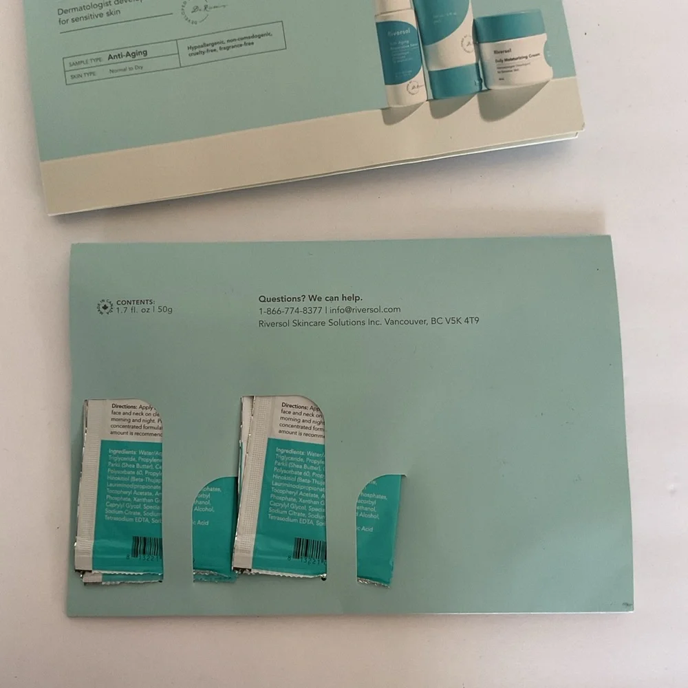 Riversol 15 Day 9 piece Anti Aging Sample Kits Lot of 2